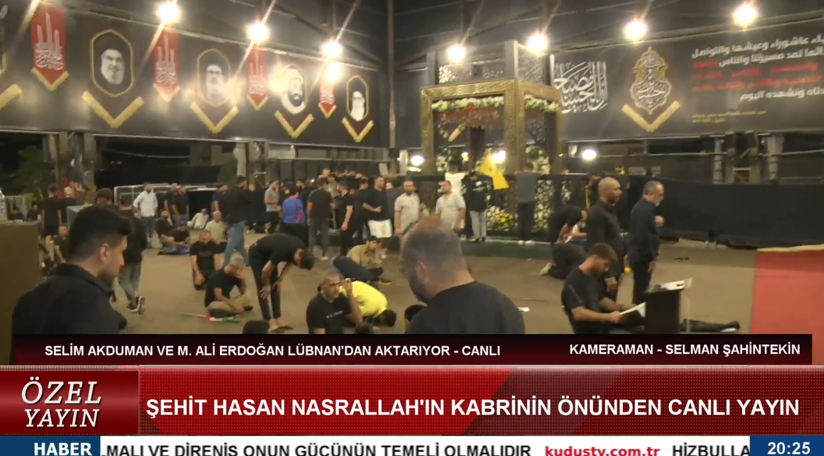 ŞEHİT HASAN NASRALLAH'IN KABRİ'NİN ÖNÜNDEN CANLI YAYIN