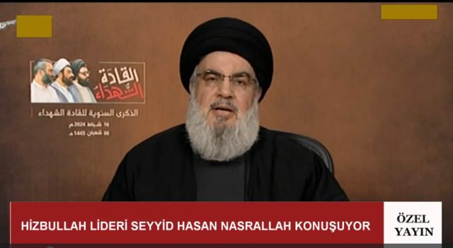 HİZBULLAH LİDERİ SEYYİD HASAN NASRALLAH'IN KONUŞMASI (16.02.2024)