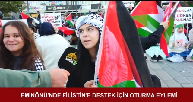 AKSA TUFANI ÖZEL YAYINI - EMİNÖNÜ'NDE FİLİSTİN'E DESTEK İÇİN OTURMA EYLEMİ (21.10.2023)