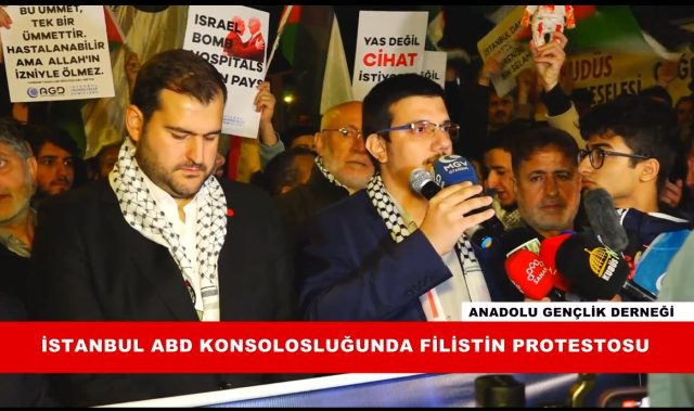 İSTANBUL ABD KONSOLOSLUĞU FİLİSTİN PROTESTOSU