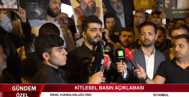 İSRAİL KONSOLOSLUĞUNUN ÖNÜNDE PROTESTO VE KİTLESEL BASIN AÇIKLAMASI (28.09.2024)
