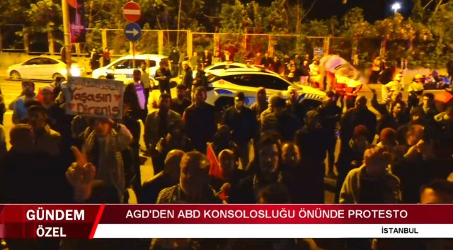 AGD'DEN ABD KONSOLOSLUĞU ÖNÜNDE PROTESTO DÜZENLENDİ