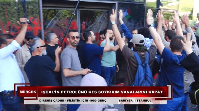 İsrail'e Petrol Desteği Sağlayan Socar'ın Önünde Eylem